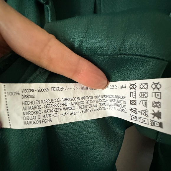 ZARA Limited Edition Green Long Sleeves Maxi Wrap Around Medium Cocktail Dress - Picture 9 of 13